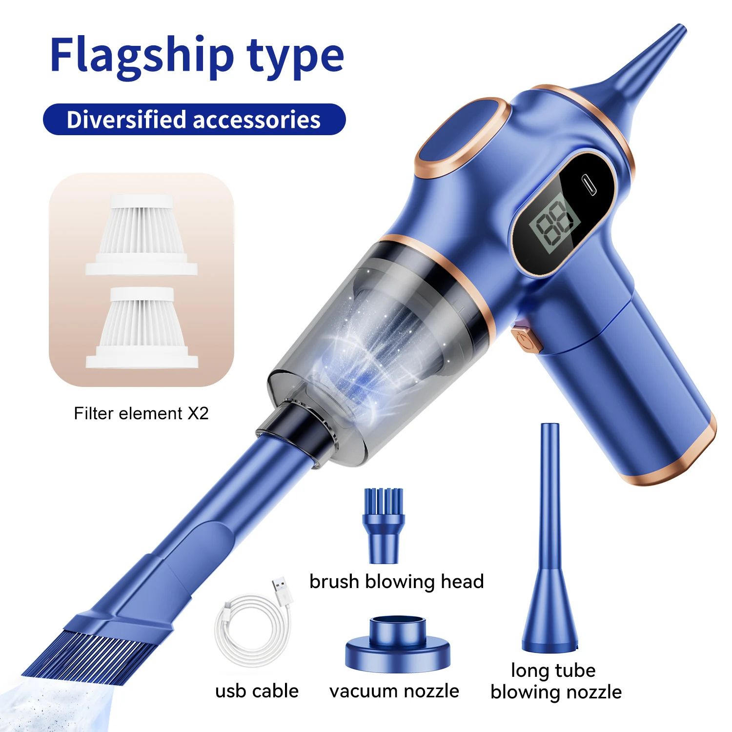TurboClean Pro Portable Car Vacuum Cleaner – Wireless High Power Mini Vacuum
