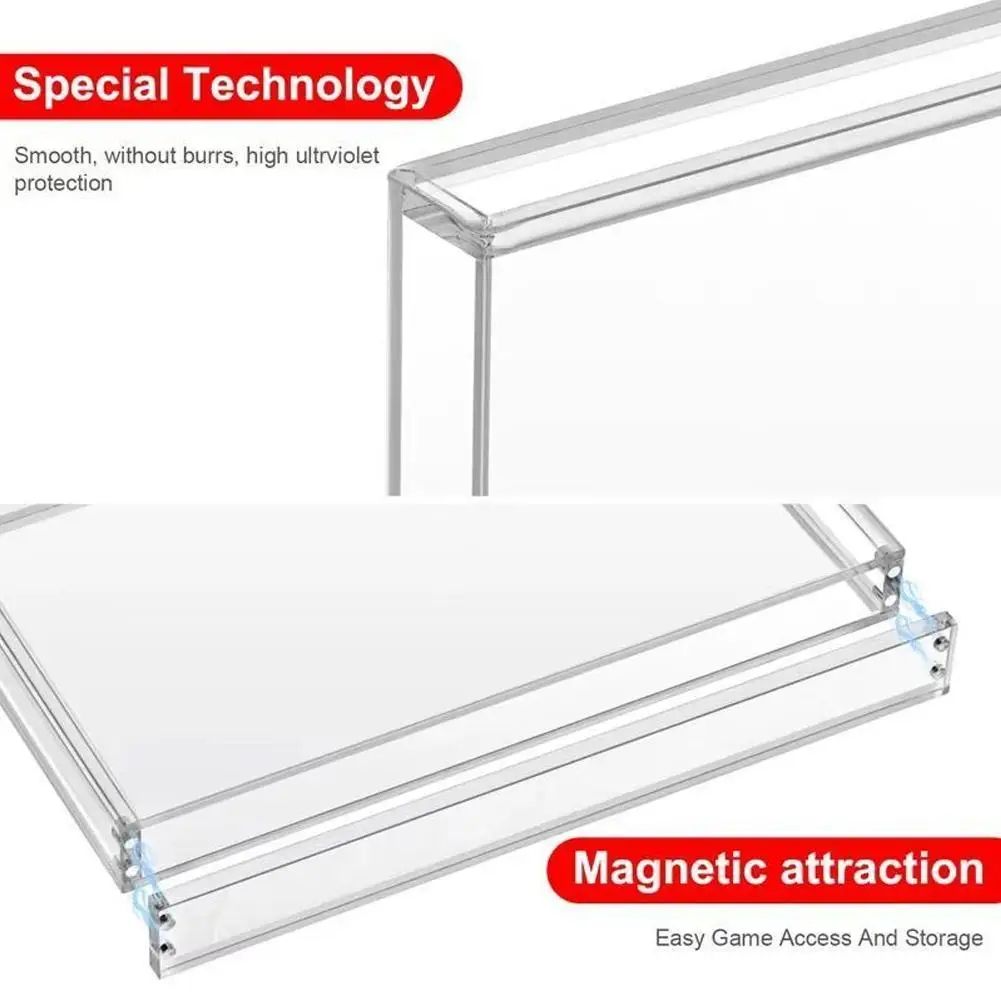 Switch 2 Game Card Case Magnetic Acrylic Display Box – Dustproof Transparent Storage Holders
