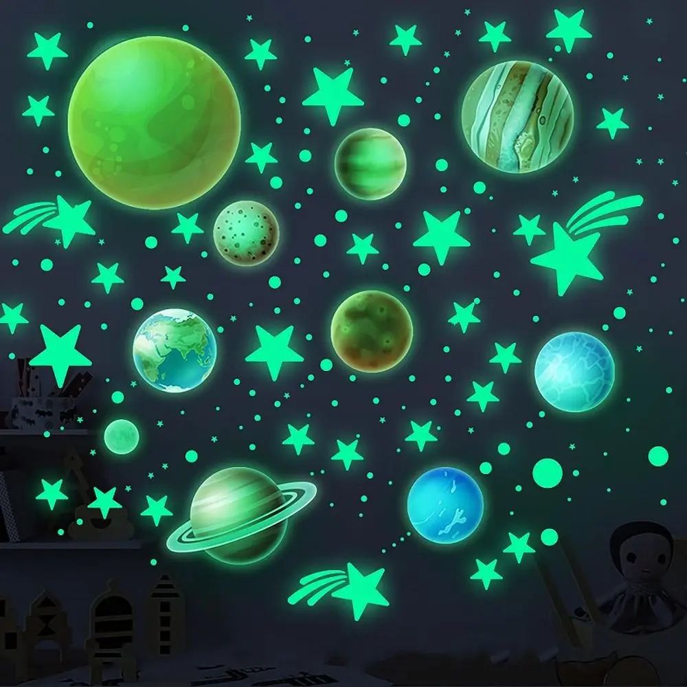 Glow Galaxy Star Wall Stickers – Luminous Night Sky Decor for Kids Rooms