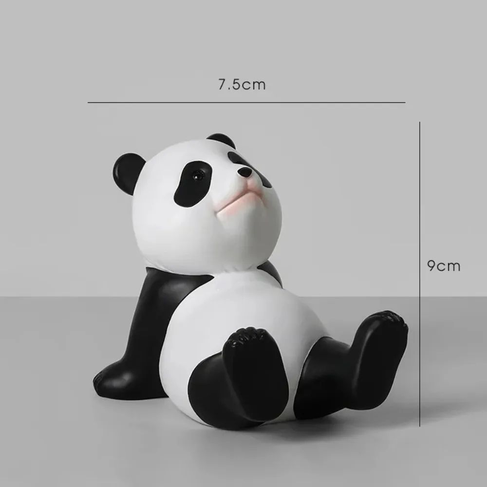 Panda Phone Stand Resin Figurine for Cute Desk Decor