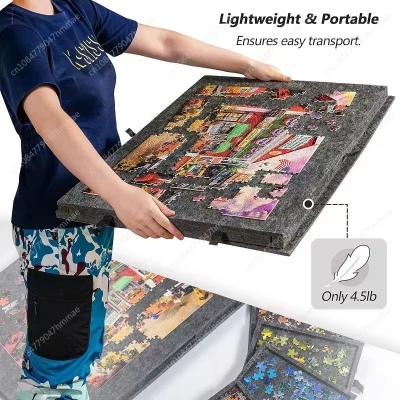 Portable Puzzle Table with Six Sorting Drawers Stand and Cover Lid for 1000 Piece Puzzles