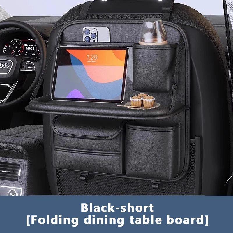 SEAMETAL Car Seat Organizer with Foldable Tray and Multi-Pocket Backseat Storage