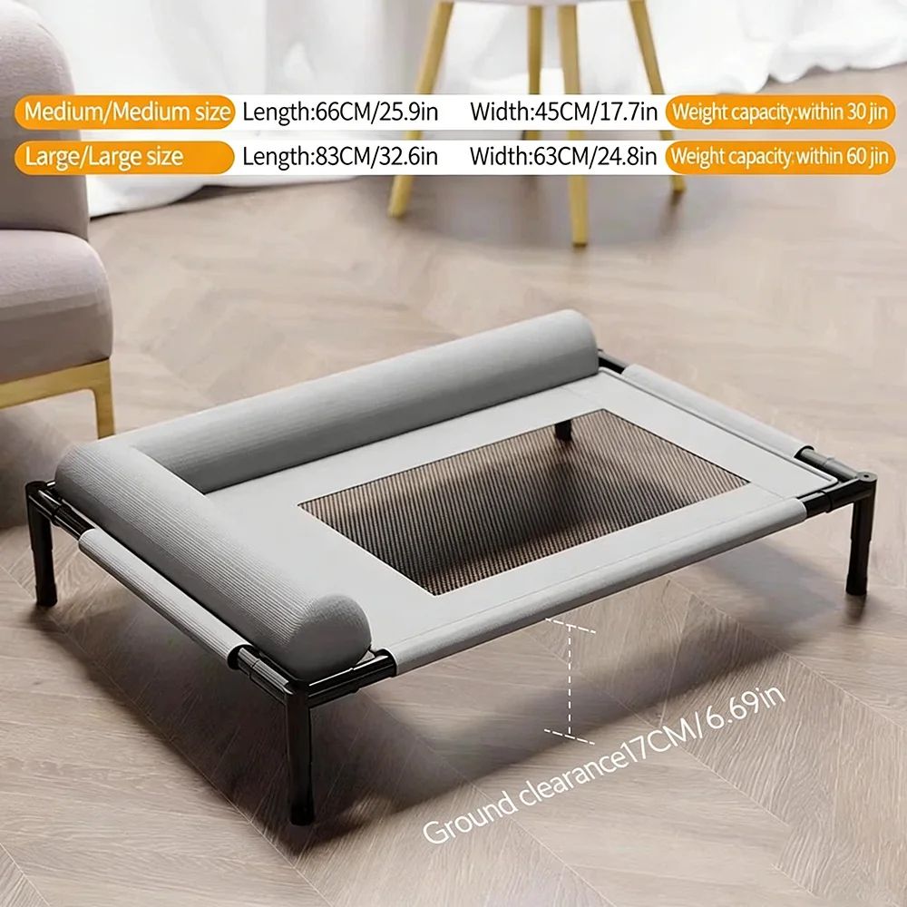 Cooling Elevated Dog Bed with Breathable Mesh Pet Bed for Dogs and Cats