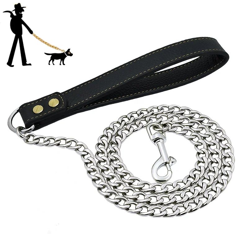 Heavy-Duty Stainless Steel Dog Leash Chain for Small, Medium & Large Dogs