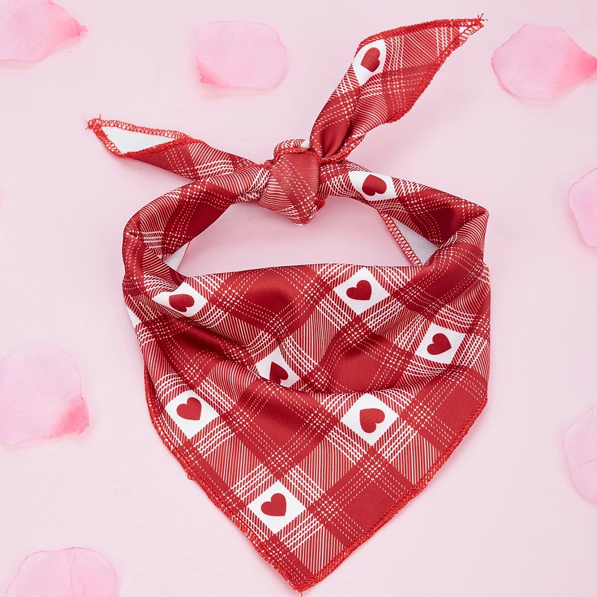 Valentine Heart Print Dog Bandana Scarf