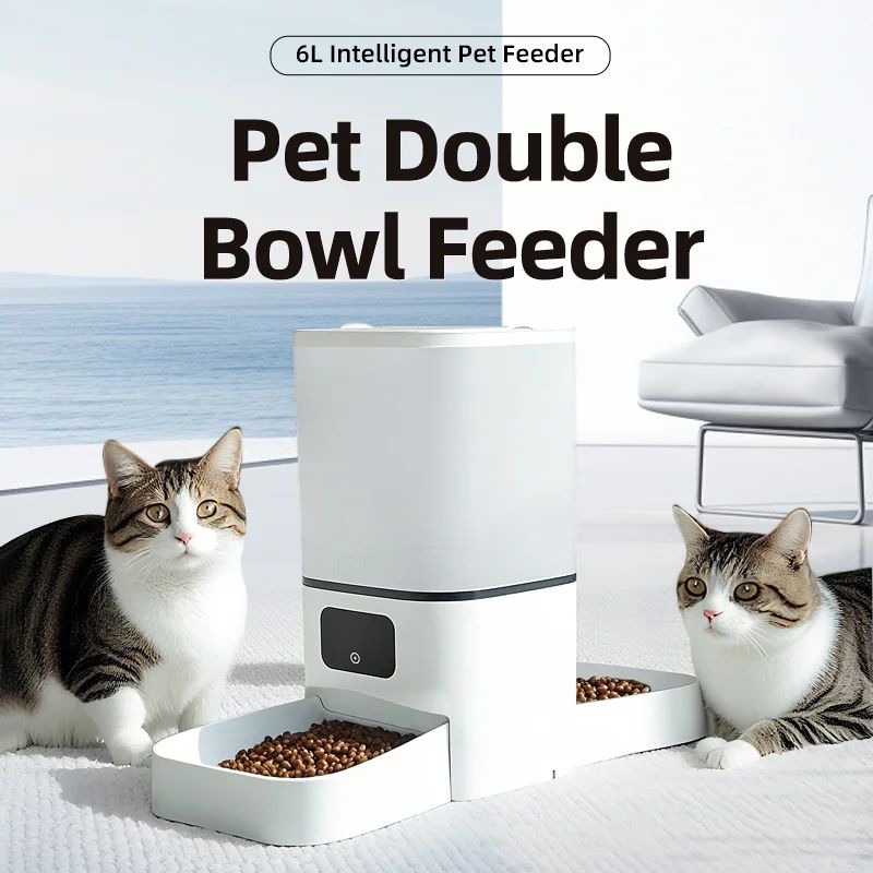 6L Smart Automatic Pet Feeder with WiFi Timer and Stainless Steel Bowl