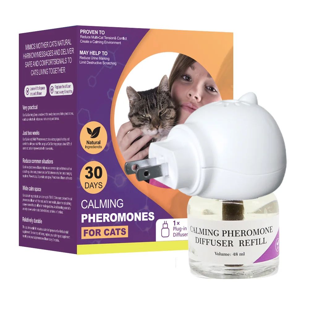 CalmPaws Cat Pheromone Diffuser Starter Kit – 30-Day Cat Calming Diffuser for Stress & Anxiety Relief