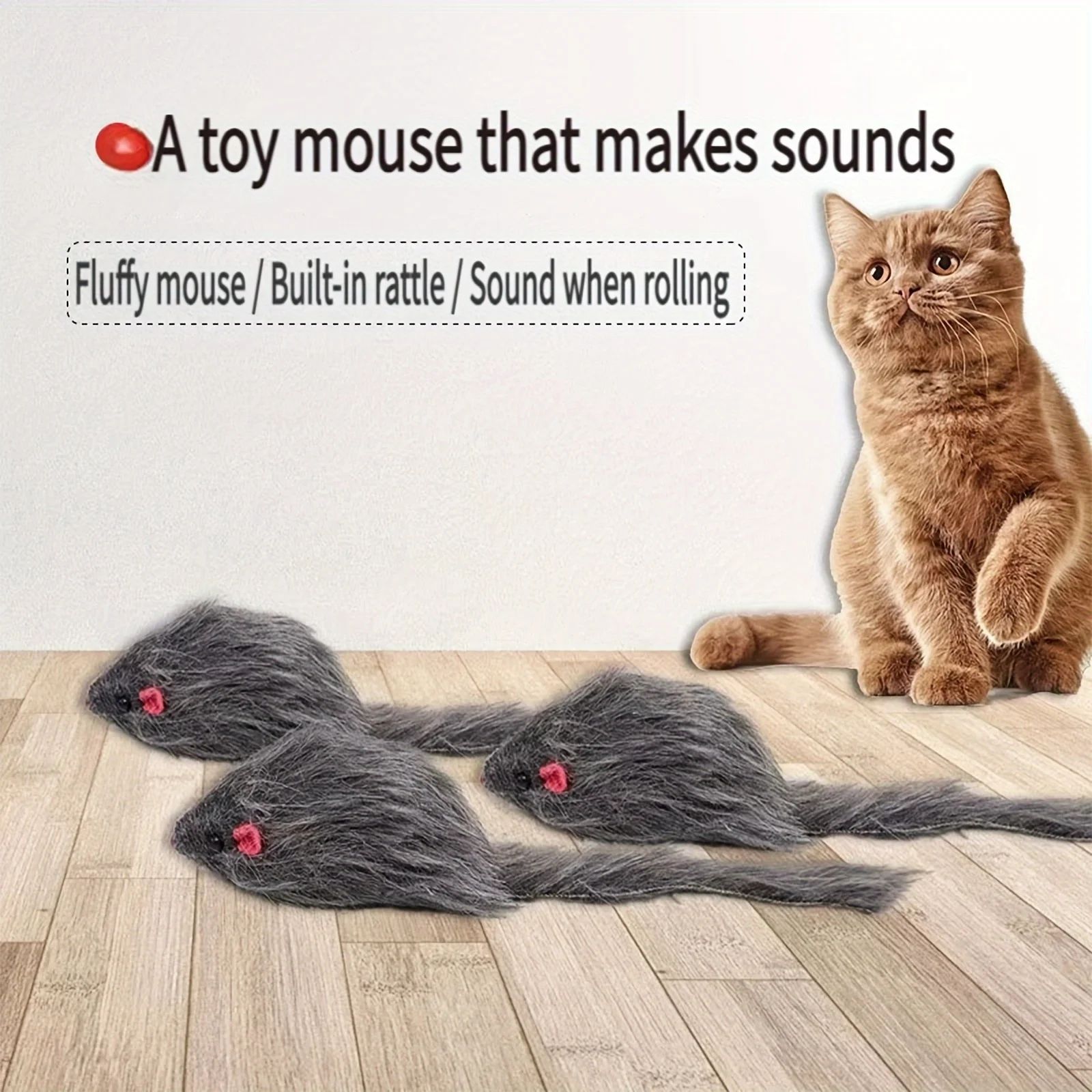 Realistic Plush Mouse Cat Mouse Toy Set for Interactive Kitten Play