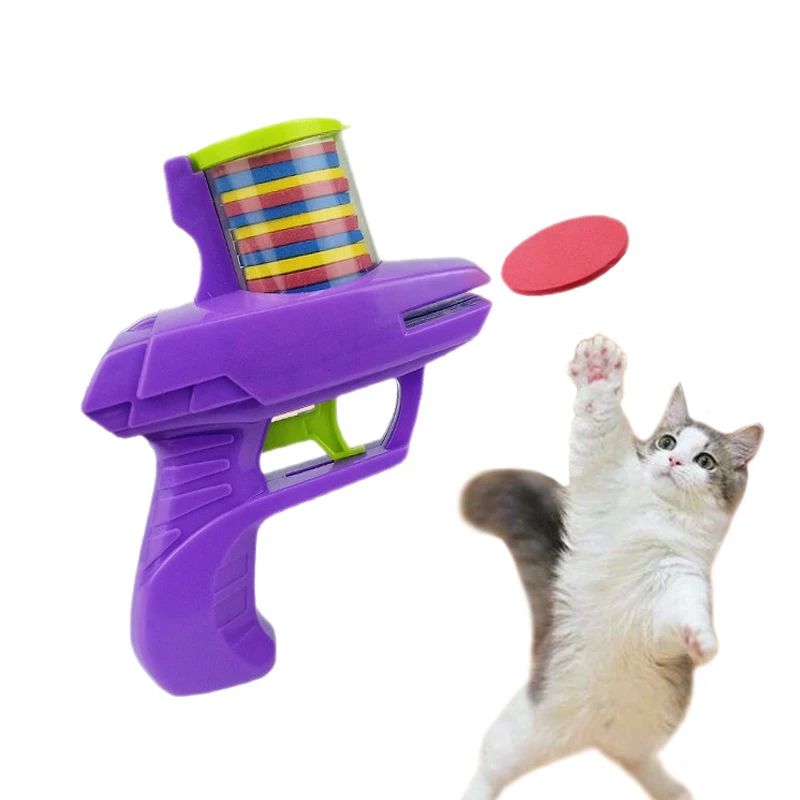 Interactive Flying Disc Launcher for Cats & Dogs – Reusable EVA Pet Chase Toy Set