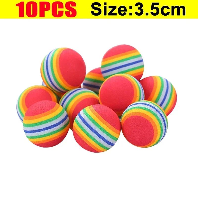 Rainbow Bounce Pet Toy Balls – Soft EVA Interactive Cat Toys & Dog Training Play Balls