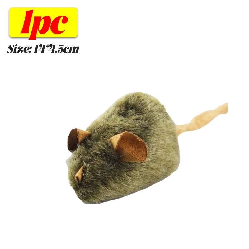 Plush Squeaky Mouse Cat Toy for Indoor Hunting Play
