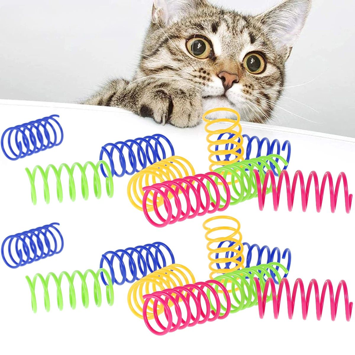 SpringPounce Interactive Cat Coil Toys – Colorful Cat Spring Toys for Active Indoor Cats