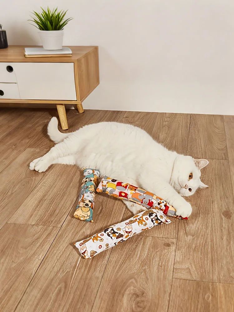 Cat Grass Plush Chew Pillow for Indoor Cats | Catnip Kicker Toy & Comfort Cushion