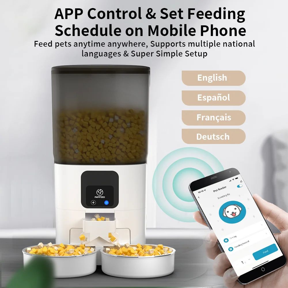 Smart WiFi Pet Feeder with Camera – 7L Automatic Cat & Dog Food Dispenser