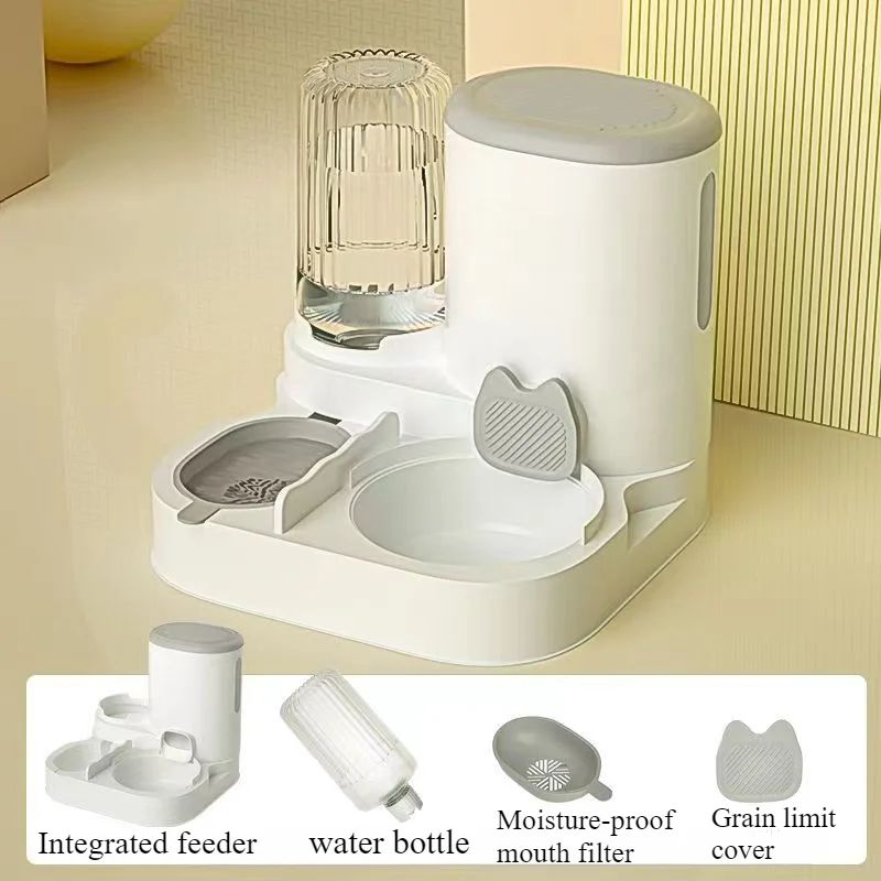 2-in-1 Automatic Cat Feeder and Pet Water Dispenser Bowl