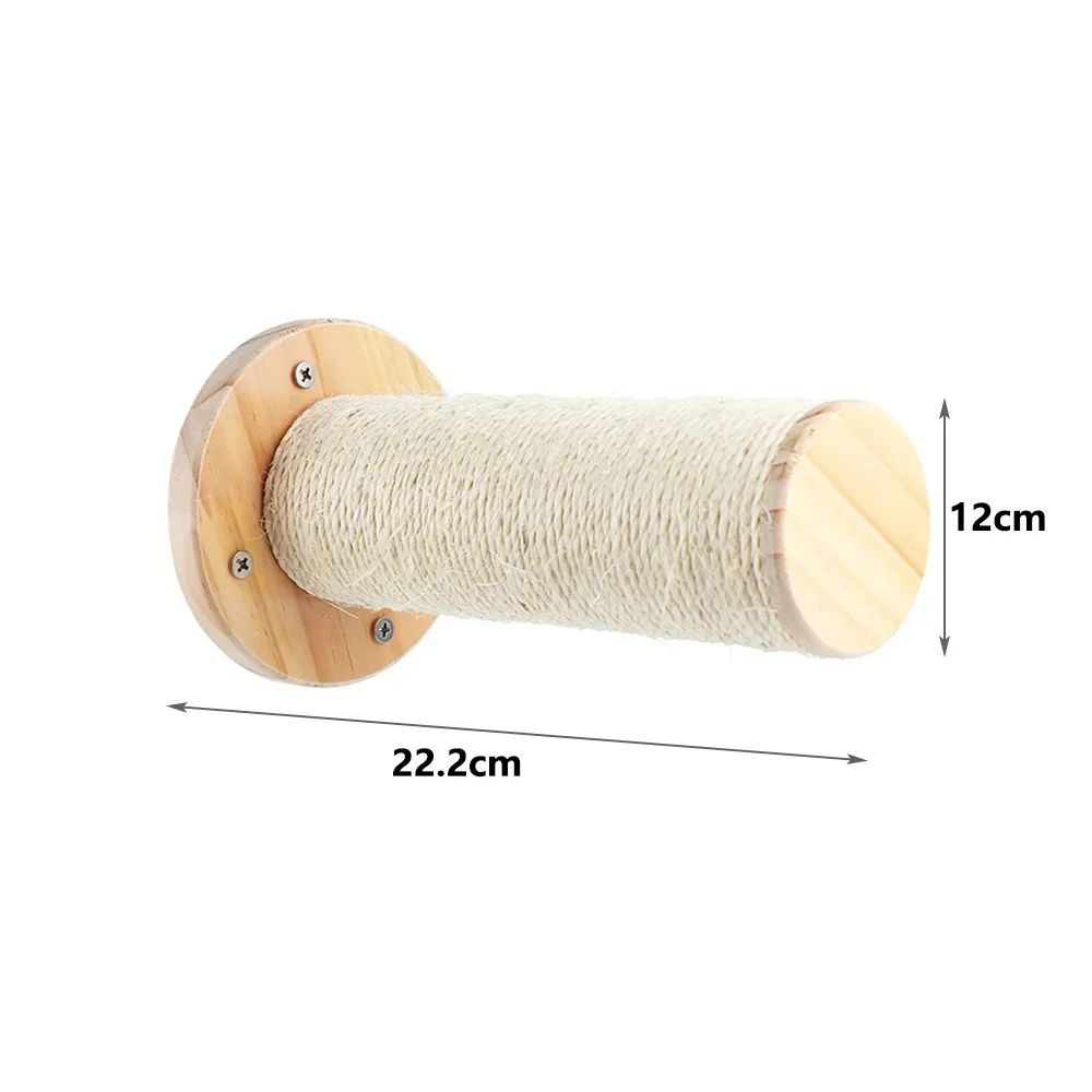 Wooden Wall Mounted Cat Tree with Cat Wall Shelves and Sisal Scratching Post