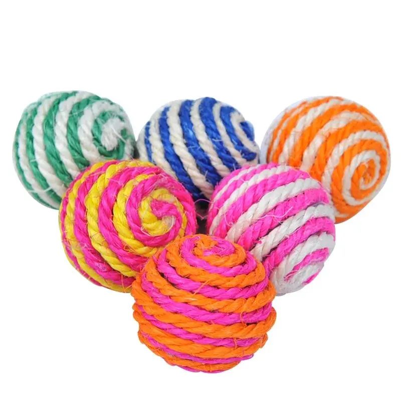 4-Pack Sisal Interactive Cat Toys and Pet Balls for Chewing, Training and Play