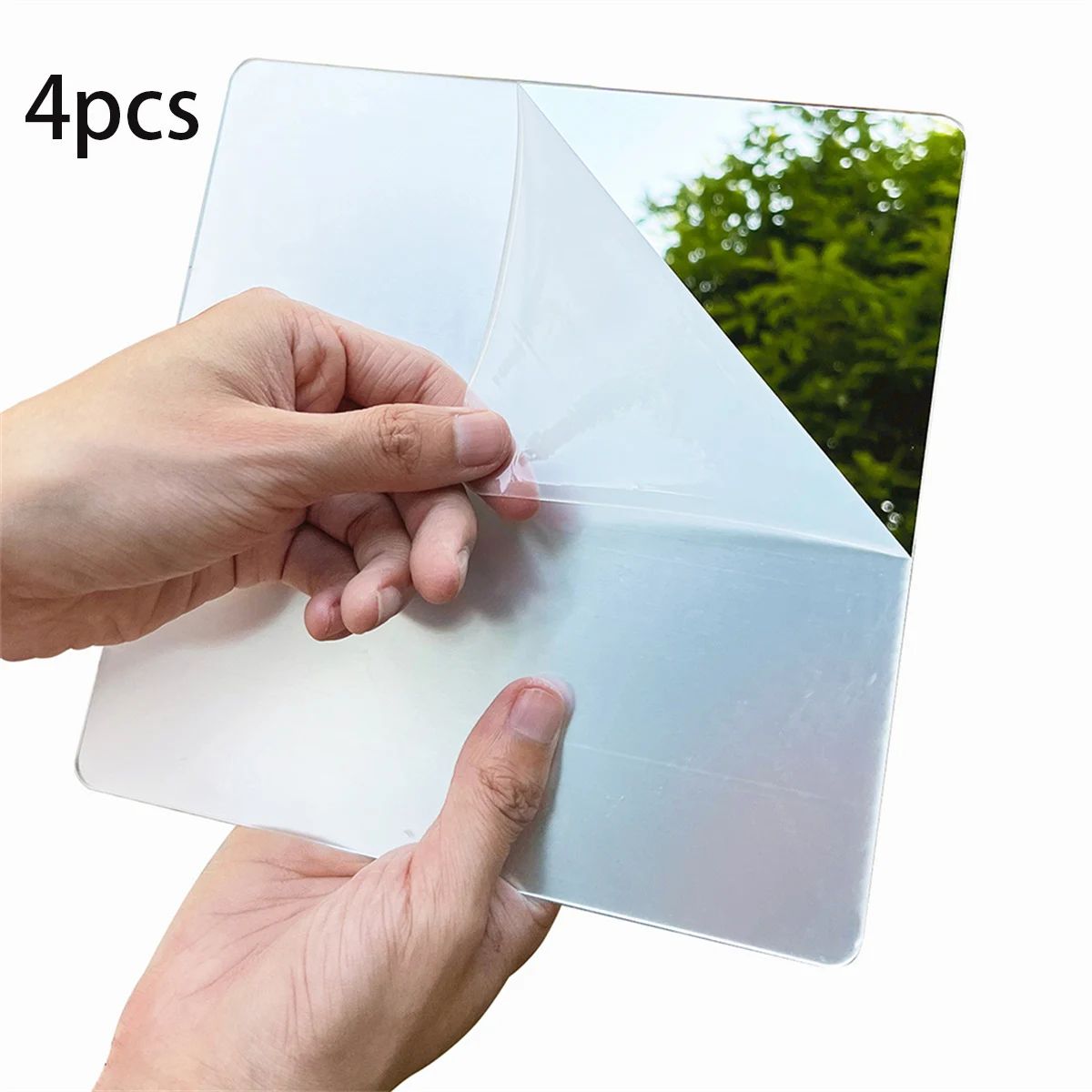 Acrylic Mirror Wall Stickers Self Adhesive Decorative Mirror Tiles Set of 4