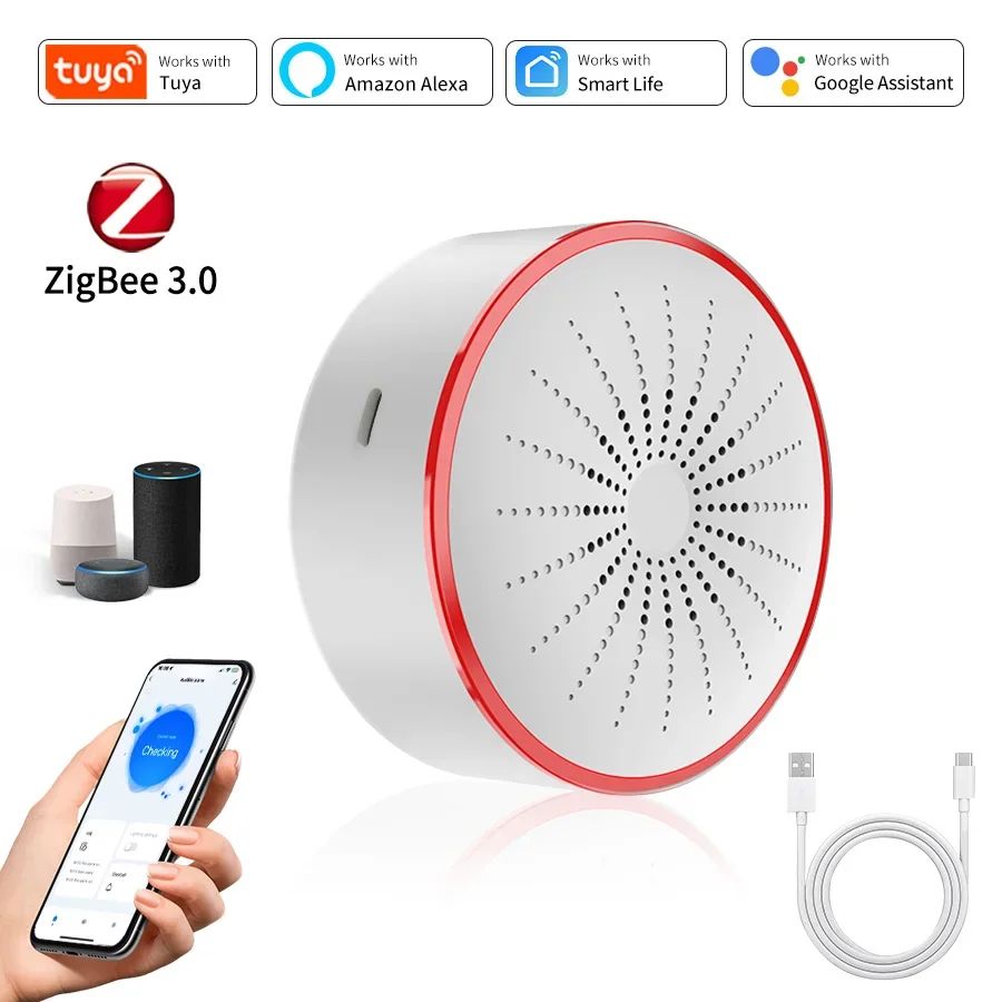 Tuya Smart Alarm Siren WiFi Alarm Zigbee Siren with App Control and Sound Light Alerts