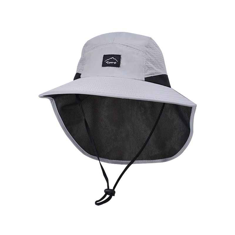 Unisex Wide Brim Sun Hat with Neck Flap Quick Dry Fishing Hat for Hiking and Outdoor UV Protection