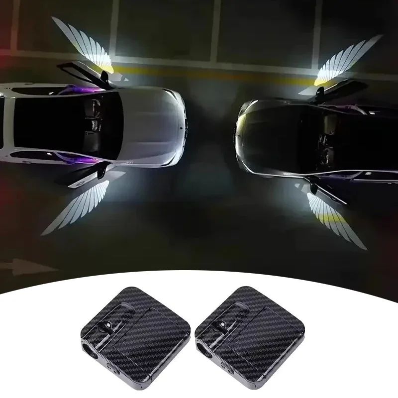 Wireless Car Door Projector Lights LED Welcome Light Battery Powered No Wiring 2 or 4 Pack
