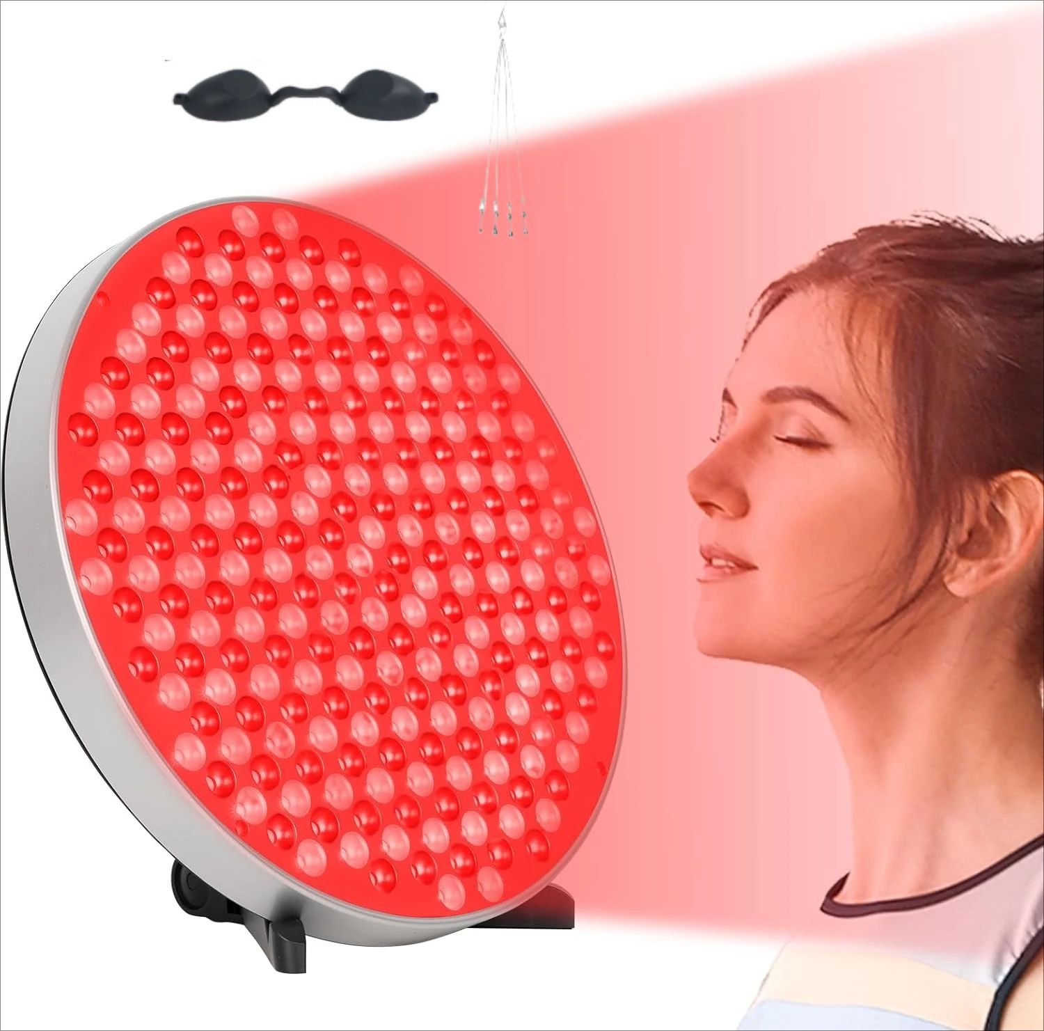 660nm and 850nm Red Light Therapy Lamp with Adjustable Stand for Face and Body