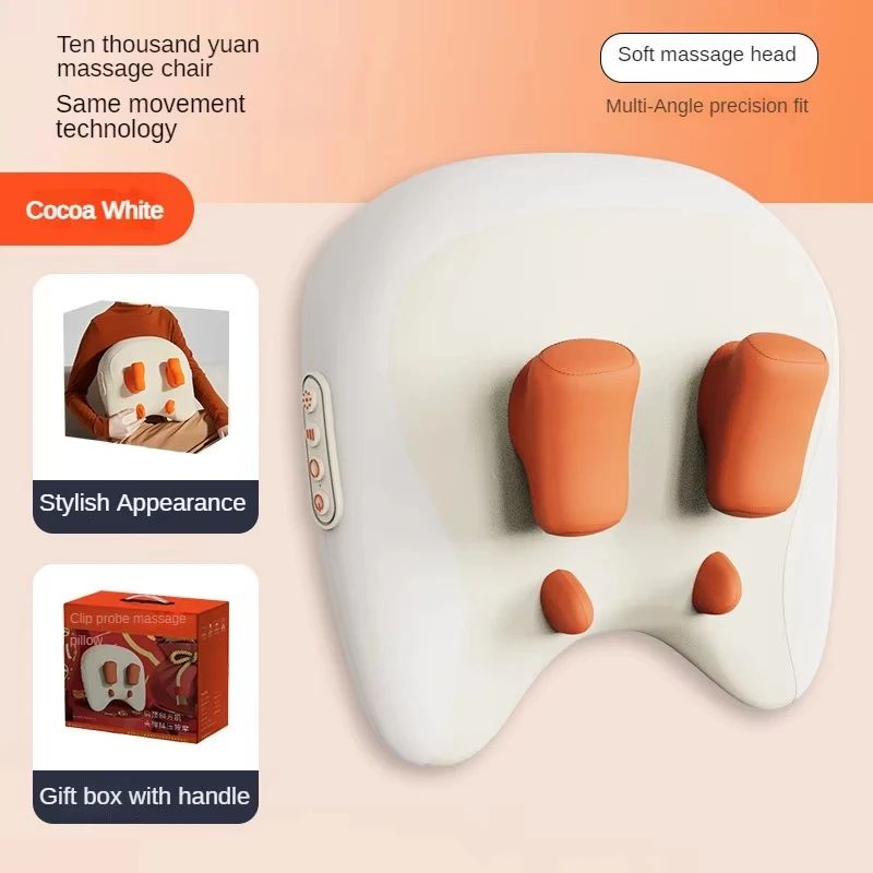 Rechargeable Shiatsu Massage Pillow with Heat for Neck, Shoulders and Full Body Relief