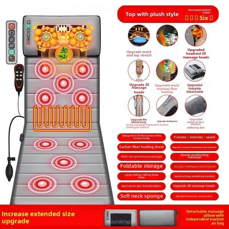 ReliefRest Full Body Massage Mat with Lumbar Traction and Vibration Therapy