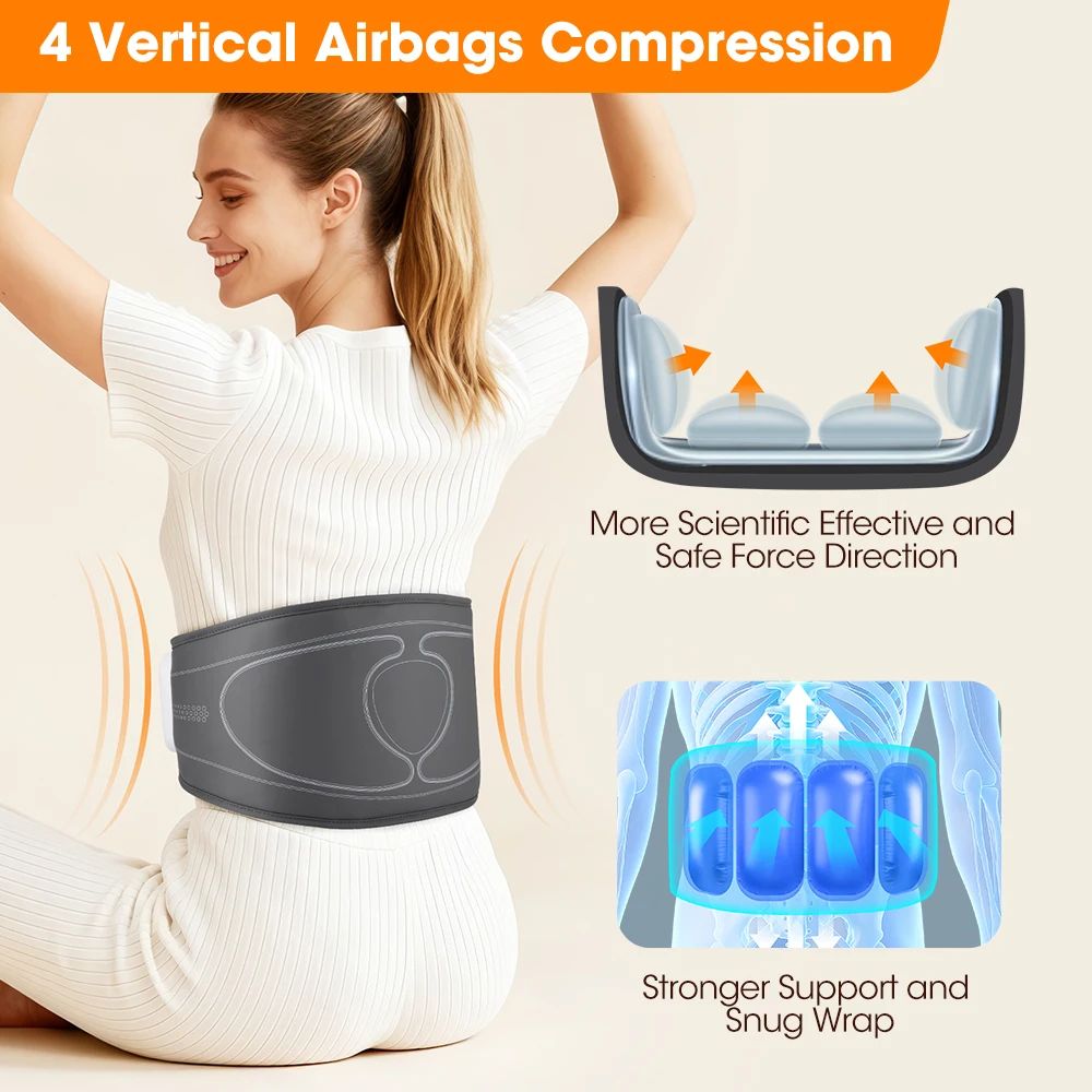 CozyRelief Cordless Back Massager Heated Waist Massage Belt with Air Compression