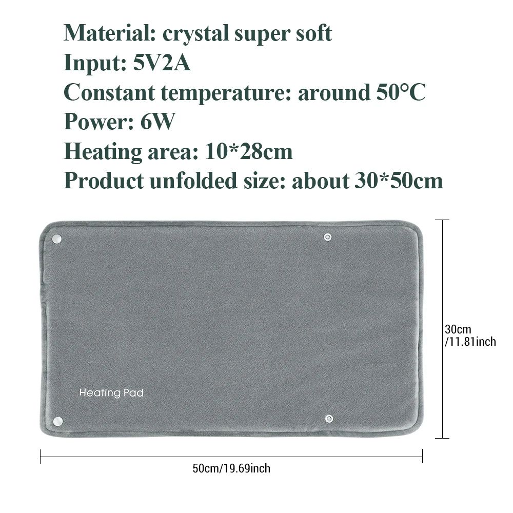 CozyTherm USB Heating Pad for Hands Feet and Abdomen with Electric Heating Pad Thermostat