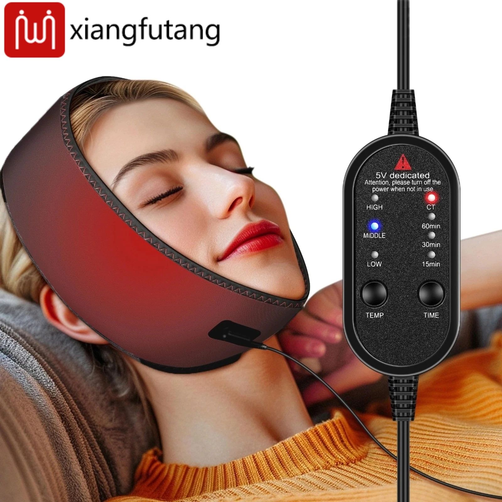 ThermaJaw USB Face Heating Pad for TMJ Jaw Relief with 3 Heat Levels and Timer