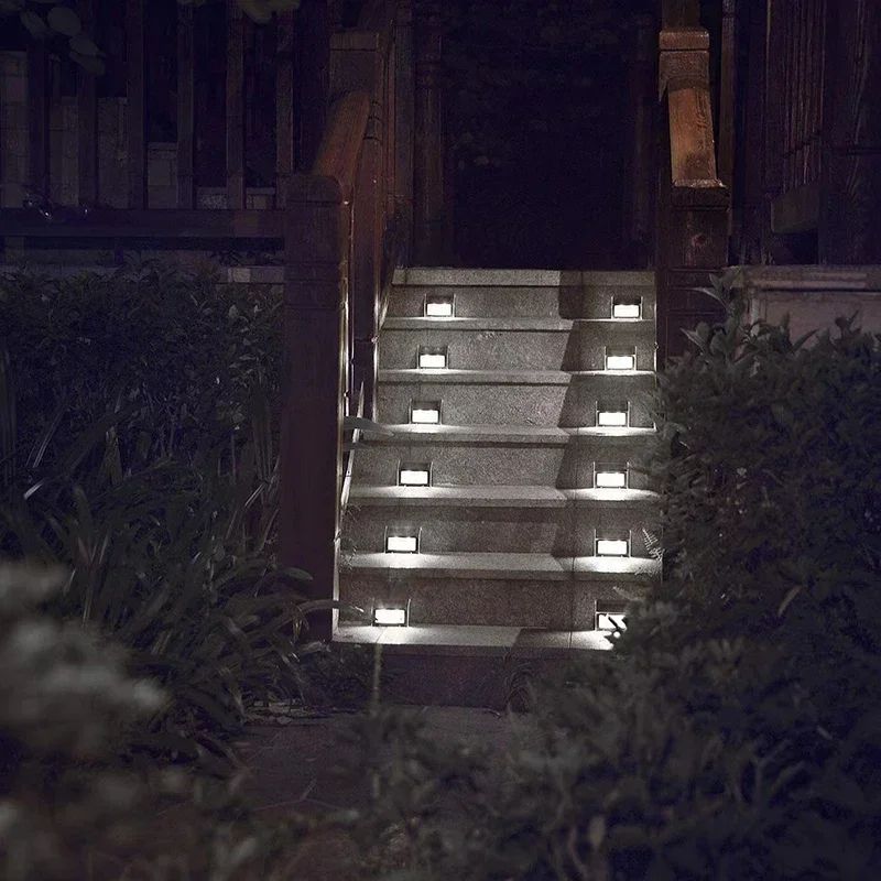 SolarGlow Stainless Steel Solar Fence Lights for Deck Stairs Patio and Garden