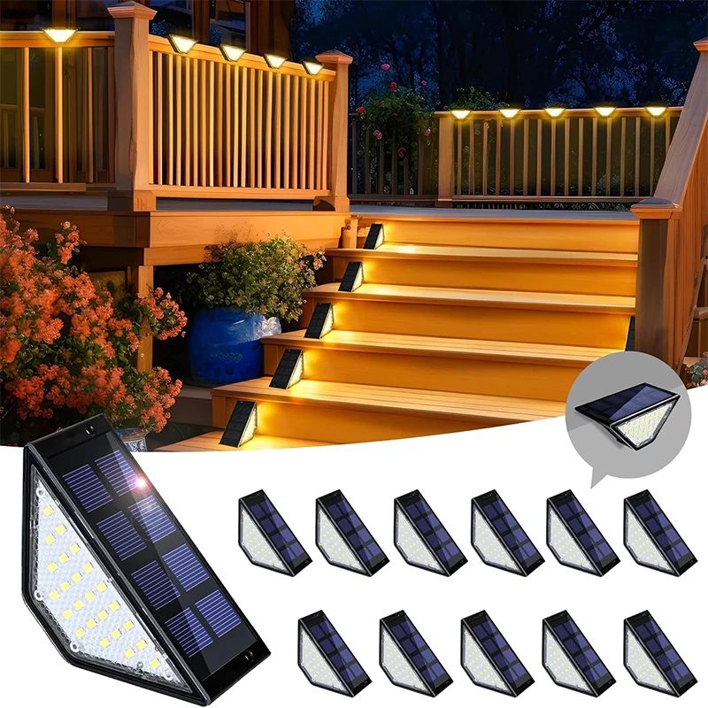 GlowGuard Solar Deck Lights Waterproof Solar Step Lights for Fence Railing Patio and Pathway
