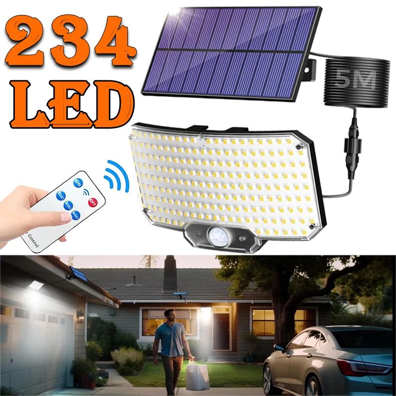 Solar Motion Sensor Wall Light IP65 Waterproof Outdoor Security LED Lamp