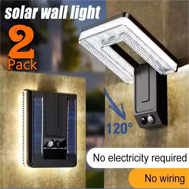 LumiGuard Solar Motion Sensor Light Foldable Outdoor Solar Wall Light with 3 Lighting Modes