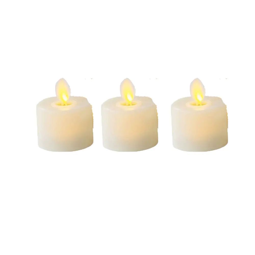 Warm White LED Tea Light Candles with Moving Wick Battery Operated Flameless Candles 3 6 12 Pieces
