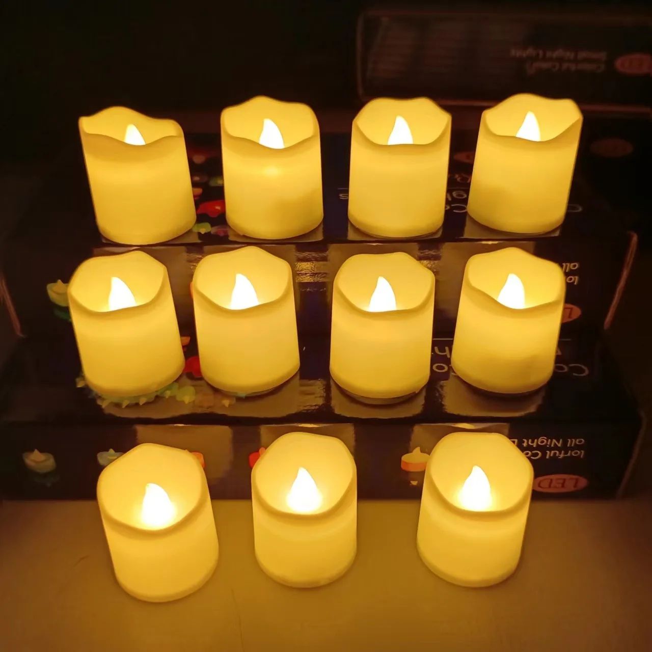 Warm White LED Tea Lights Flameless Battery Operated Candles for Wedding Christmas Halloween Home Decor