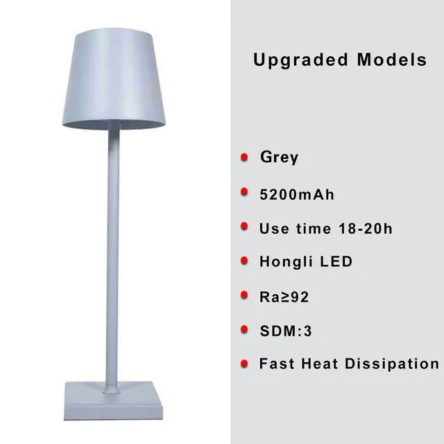 LumiTouch Cordless Rechargeable LED Table Lamp – Waterproof Touch Control Bedside & Dining Light