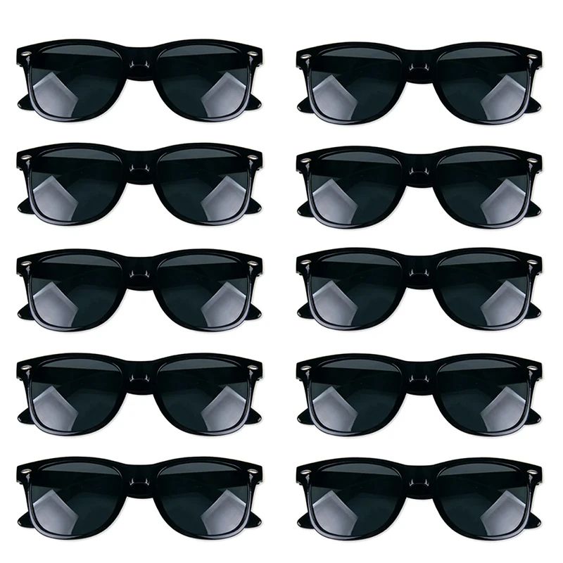 Bride Squad 10-Piece Bachelorette Party Sunglasses Set with Heart and Square Frames