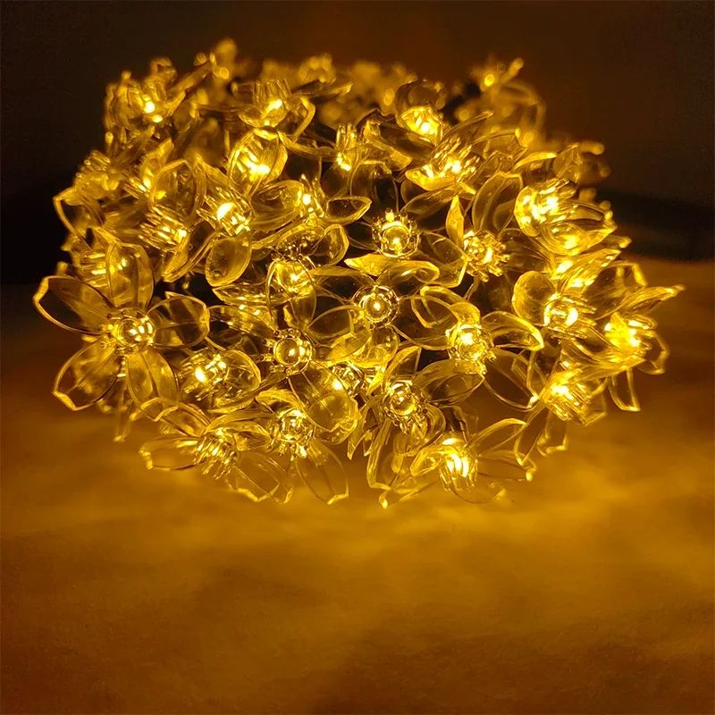 Luminous Sakura Solar Cherry Blossom String Lights for Outdoor Garden Decor