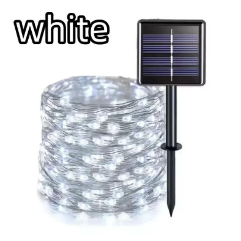 SolarGlow Outdoor Solar String Lights with Waterproof Copper Wire and 8 Lighting Modes