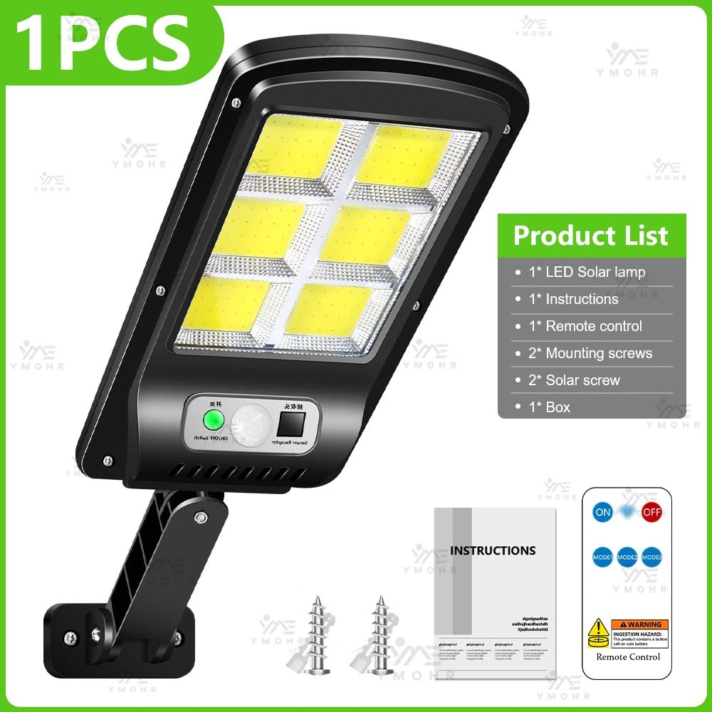 SolarGuard 6500K Outdoor Solar Wall Light with Motion Sensor
