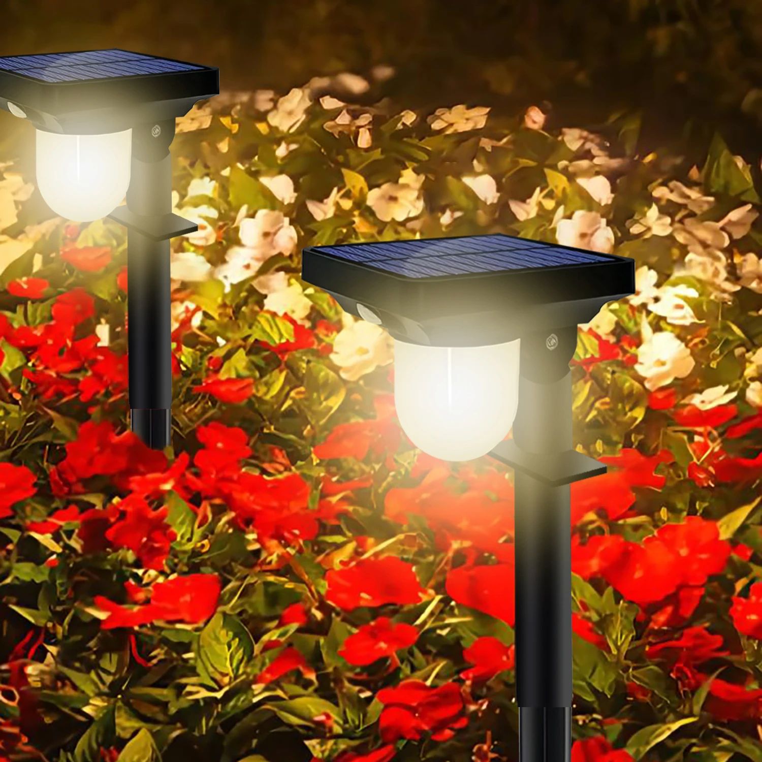 LumiGuard Solar Wall Lights with Motion Sensor Outdoor Light