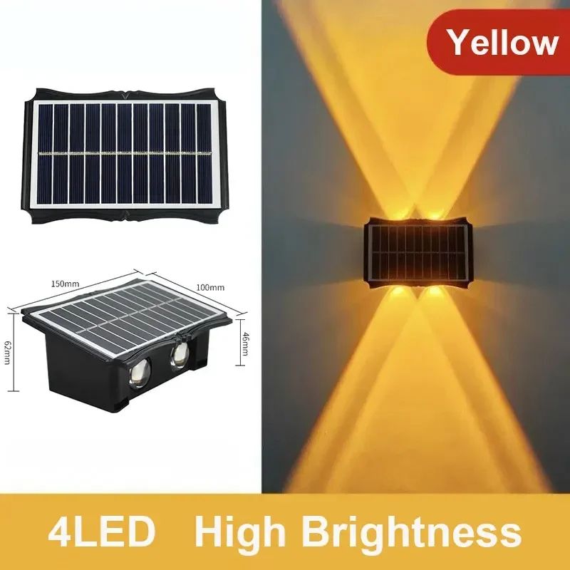LumaRise Solar Wall Lights Outdoor Waterproof Up and Down LED Sconce