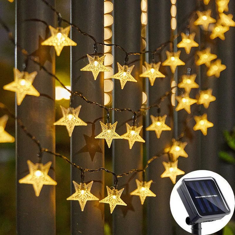 Solar Star String Lights Outdoor Waterproof 8-Mode Fairy Lights