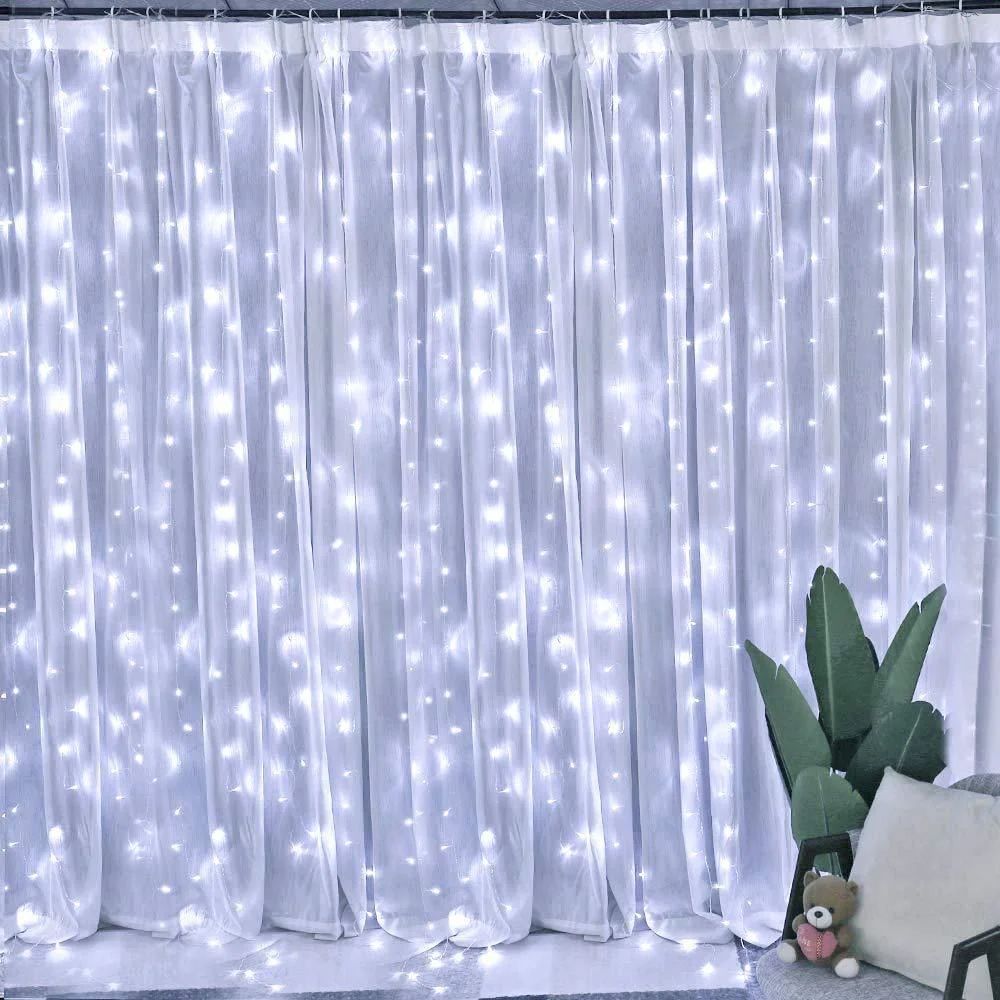 Merry Christmas LED Curtain Lights Holiday Window Garland