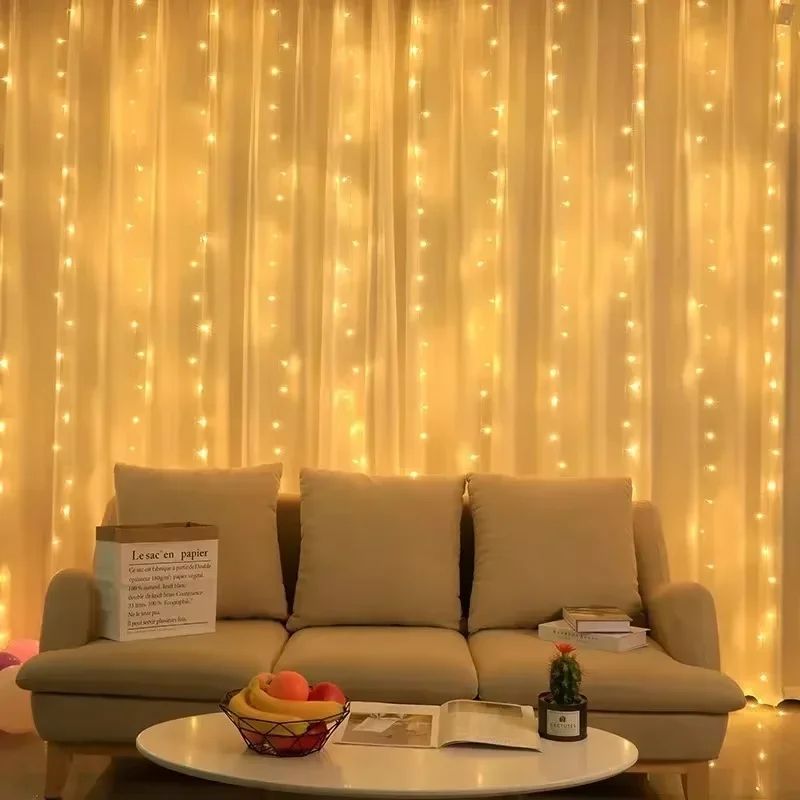 USB LED Curtain Fairy Lights with Remote 3M x 1M 2M 3M 8 Modes
