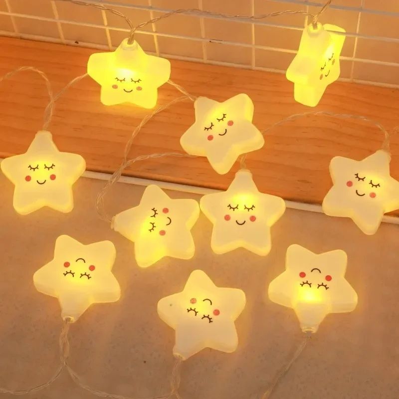 Warm White LED Star String Lights USB or Battery Powered Garland