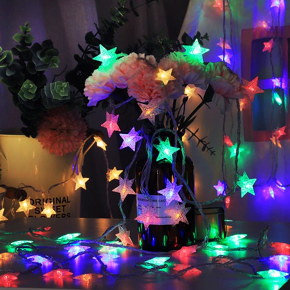 Star Fairy String Lights USB or Battery Powered Christmas Garland