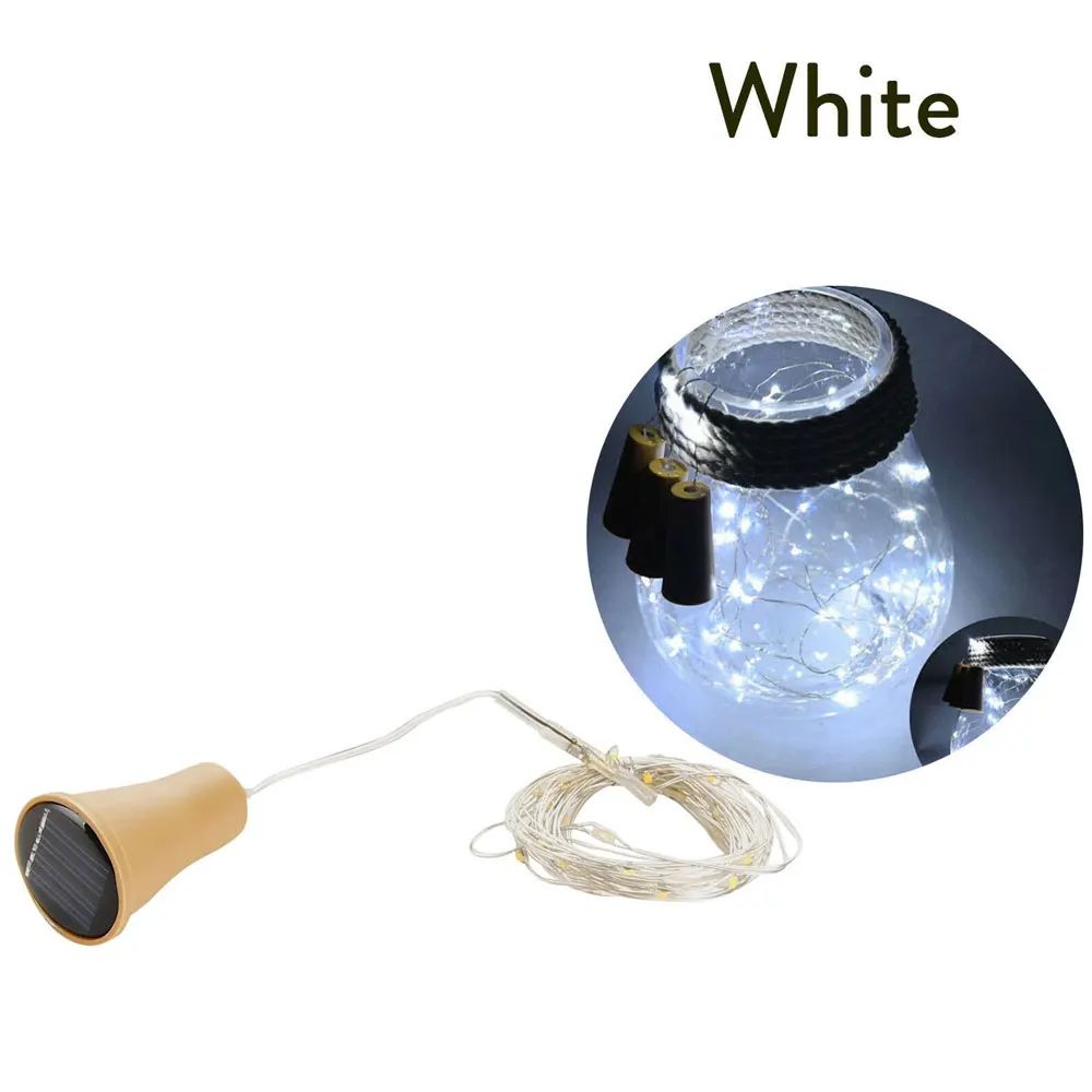 5Pcs Solar Wine Bottle Cork Lights 10/20 LED Copper Wire Fairy Lights